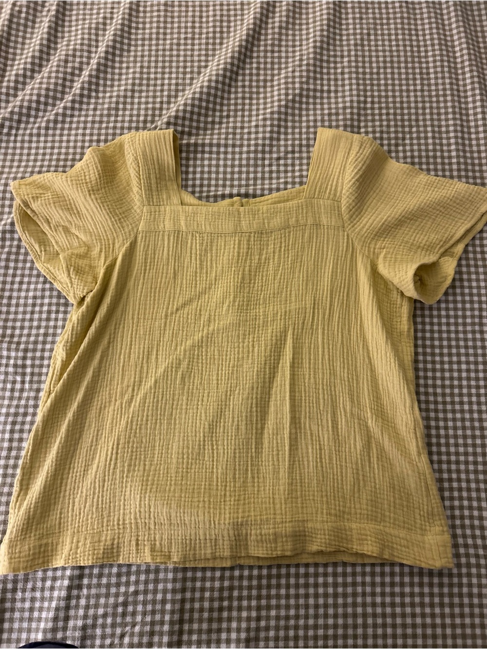 Madewell Chartreuse Green Gauze Top